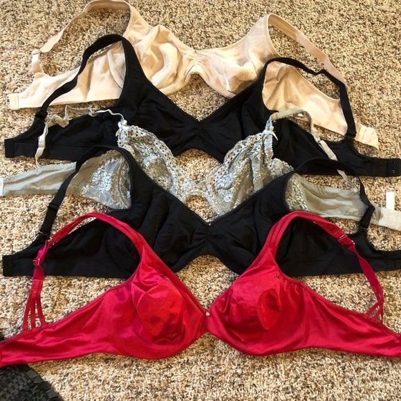 Elegant Women's Lace and Satin Bra Set - Black, Red, Cream blue Maidenform Olga - Picture 2 of 3